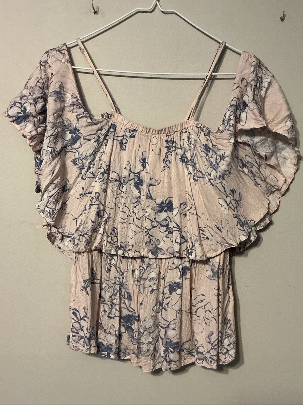 LoveStitch Off Shoulder Floral Tiered Top